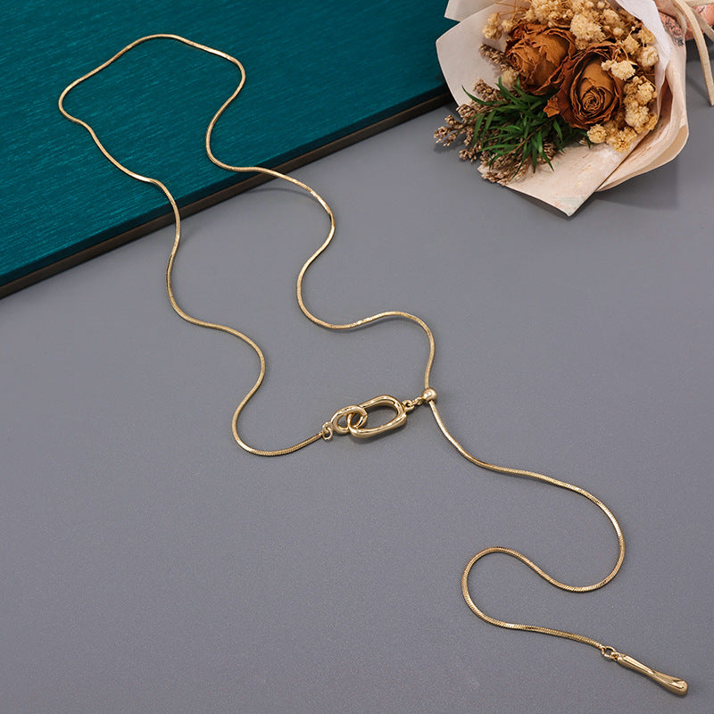 Geometric Snake Chain Necklace – Gold/Silver