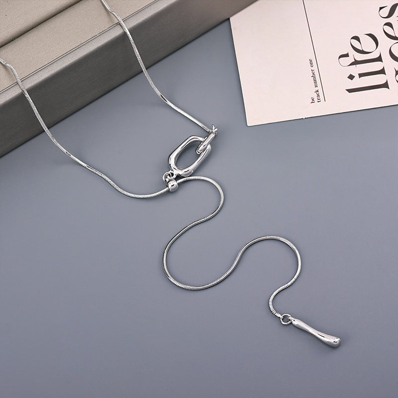 Geometric Snake Chain Necklace – Gold/Silver