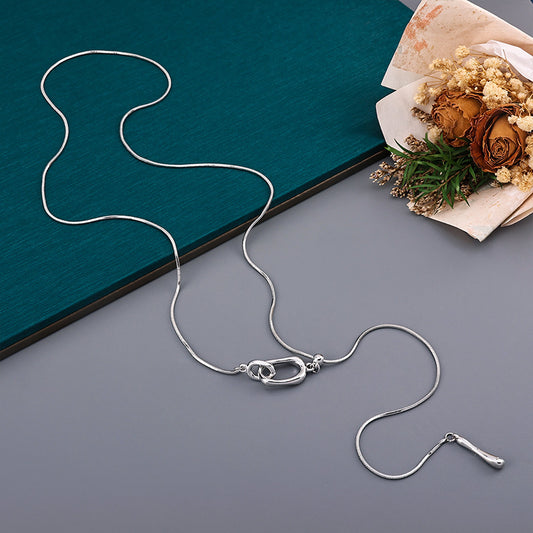 Geometric Snake Chain Necklace – Gold/Silver